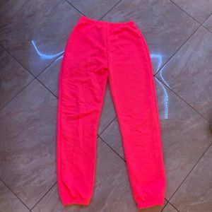neon pink sweatpants